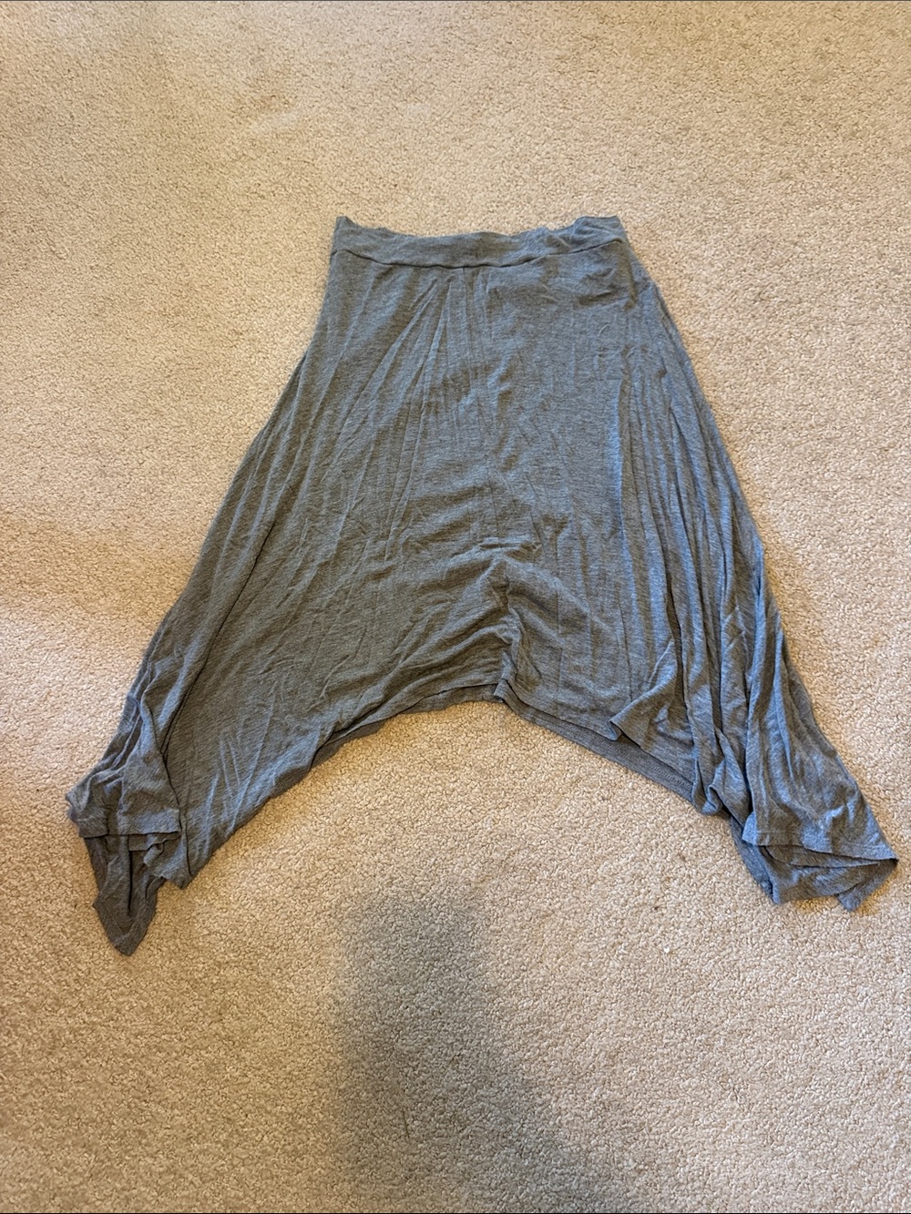No Boundaries Asymmetrical Gray Draped Skirt